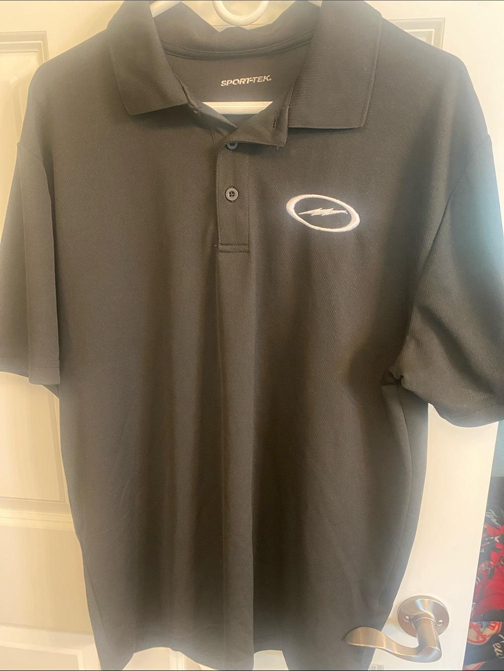 Sport-Tek Men’s Black Polo with White Embroidered Logo